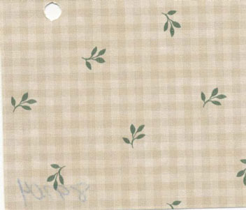 Dollhouse Miniature Pre-pasted Wallpaper, Beige Check/Green Leaves